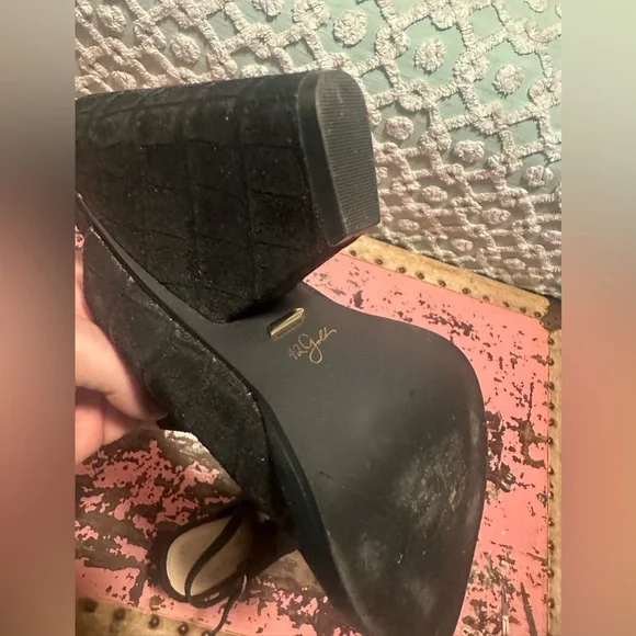 42 GOLD Unique Black heeled mule Women’s Sz 7 - Picture 9 of 9